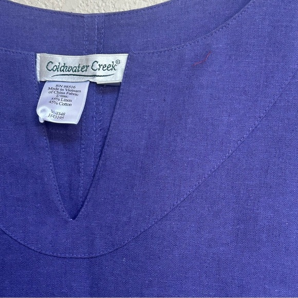 Coldwater Creek Women’s Purple Linen Cotton 
Shift Dress Size PS (Petite Small) - Picture 5 of 5